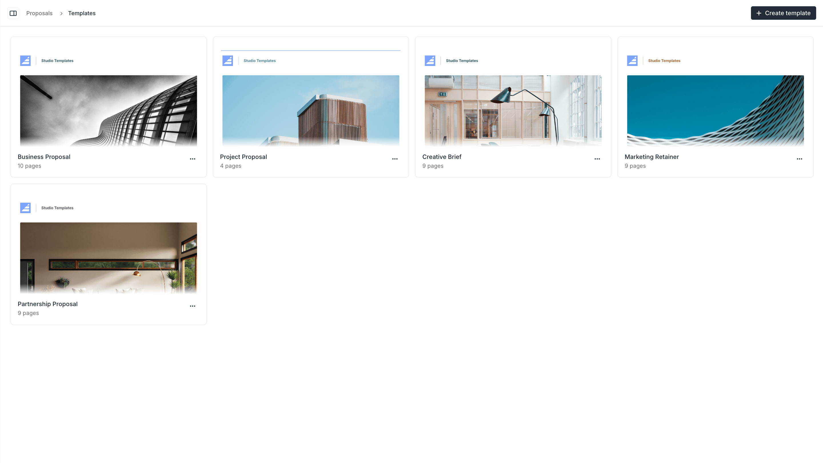 Proposal builder screenshot