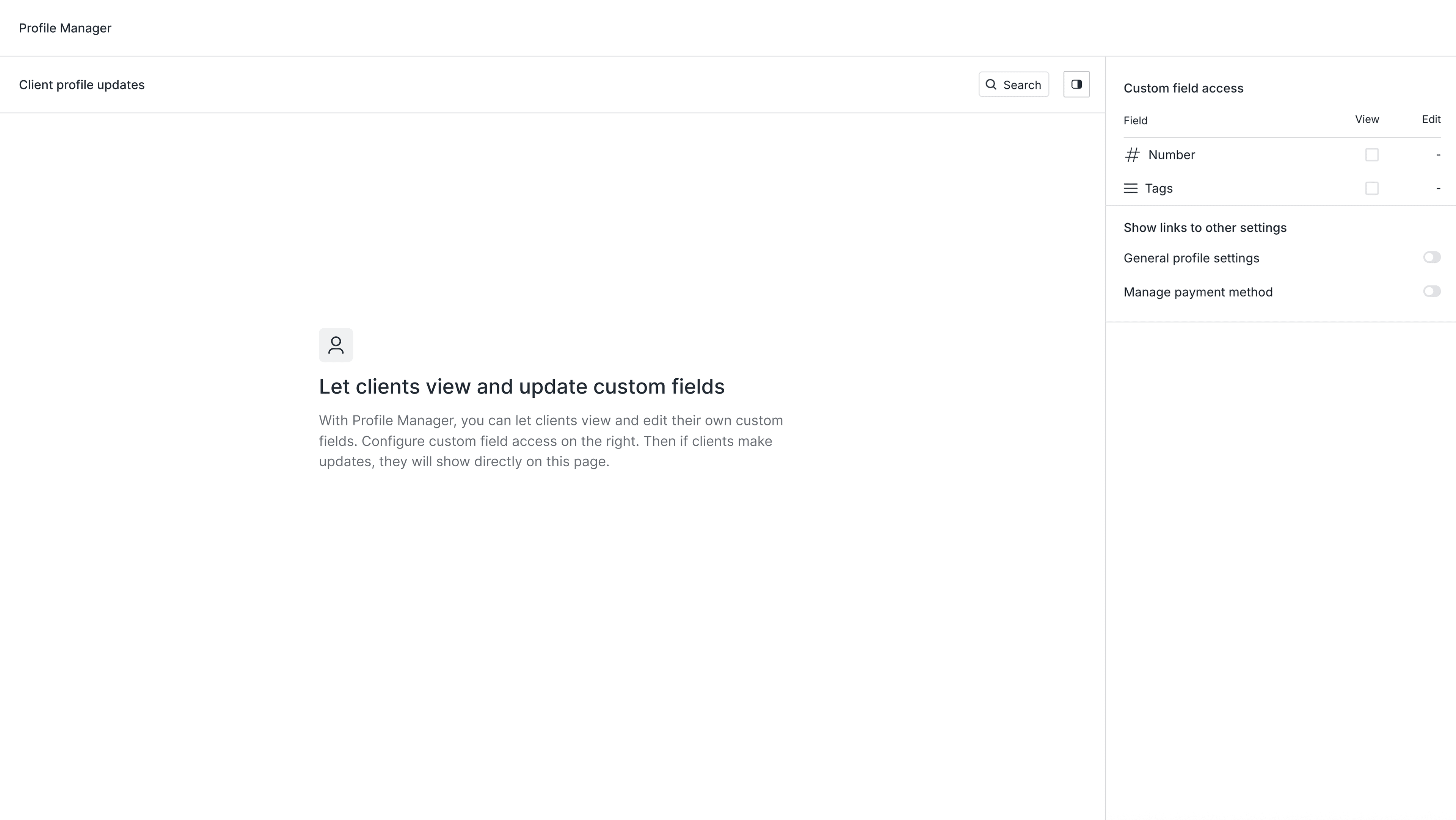 Profile manager screenshot